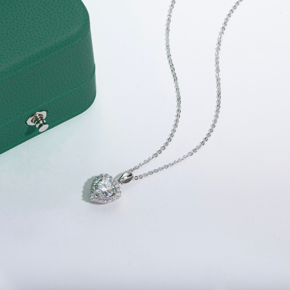 Colar Coração Moissanite Moissanite Colar
