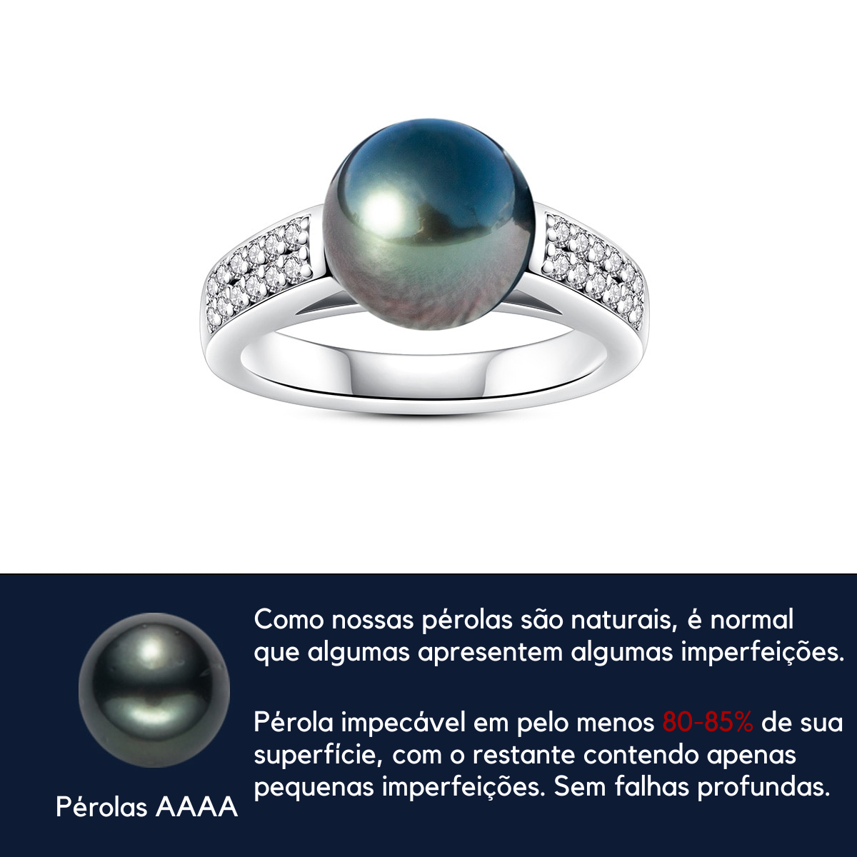 Anel Solitário Aurora Negra Moissanite Anel Solitário