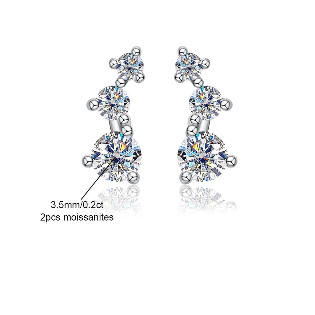 Brinco Trio Moissanite Brincos