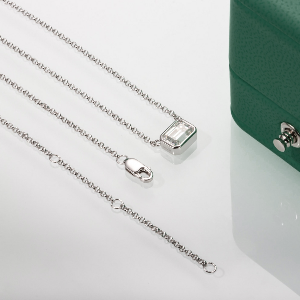 Colar Lauren Moissanite Prata Colar
