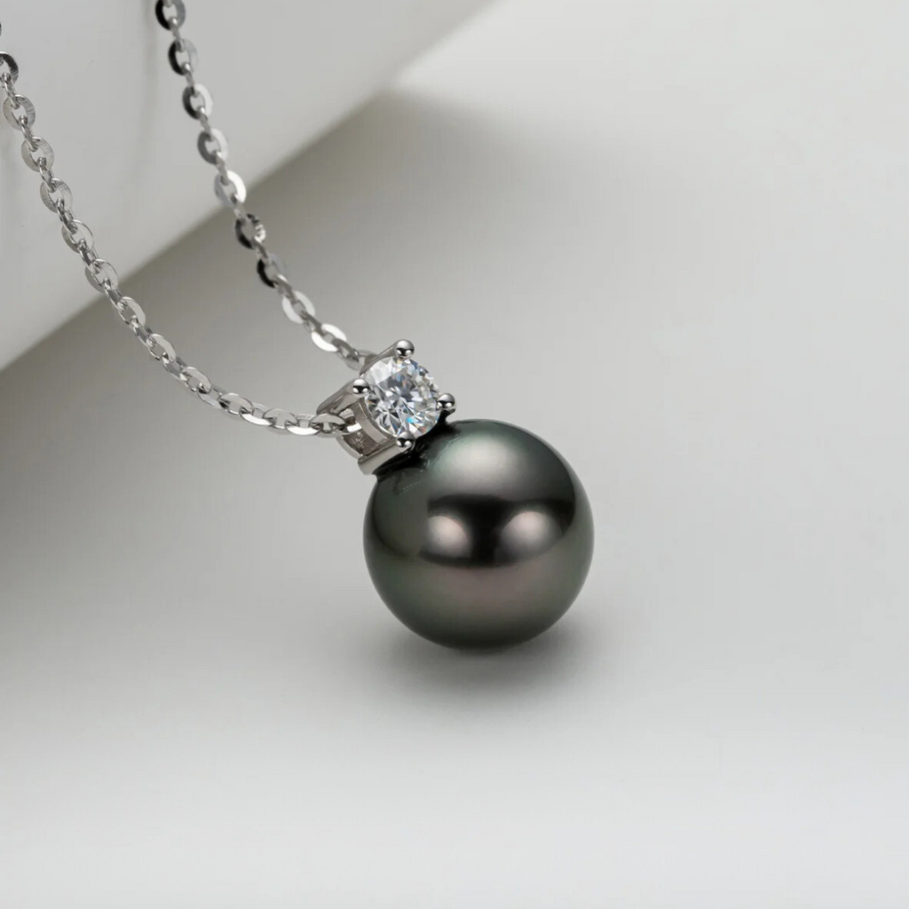 Colar Pérola Estrelada Moissanite 9-10mm Colar