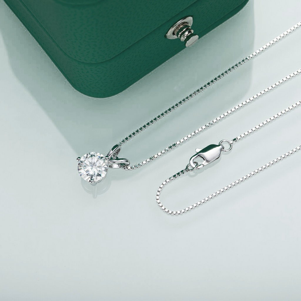 Colar Ponto de Luz 3 Garras Moissanite Colar