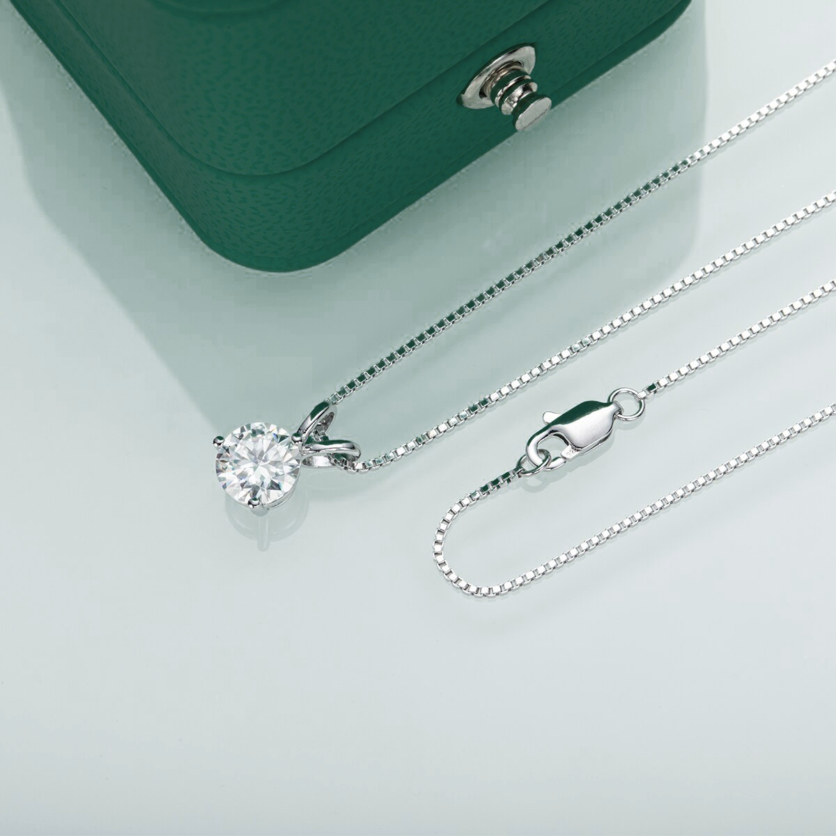Colar Ponto de Luz 3 Garras Moissanite Colar