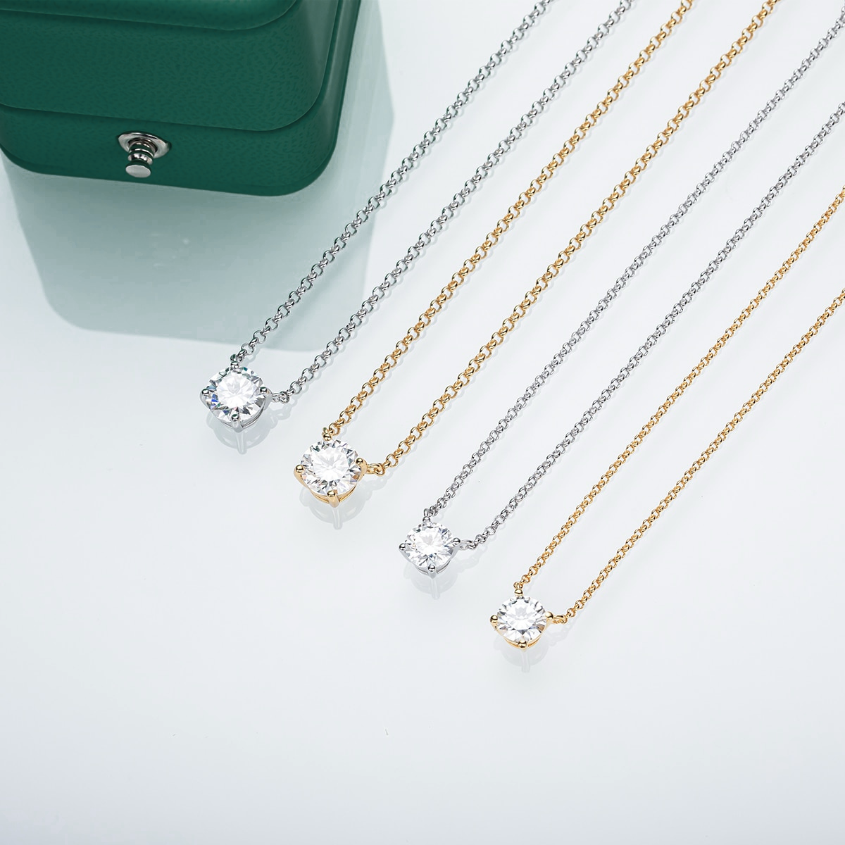 Colar Ponto de Luz 4 Garras Moissanite Colar