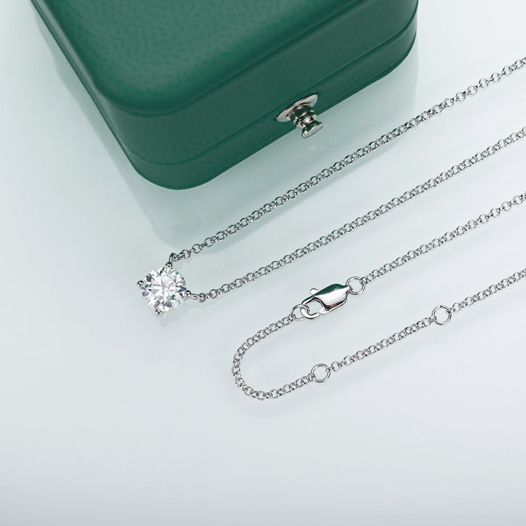 Colar Ponto de Luz 4 Garras Moissanite Colar