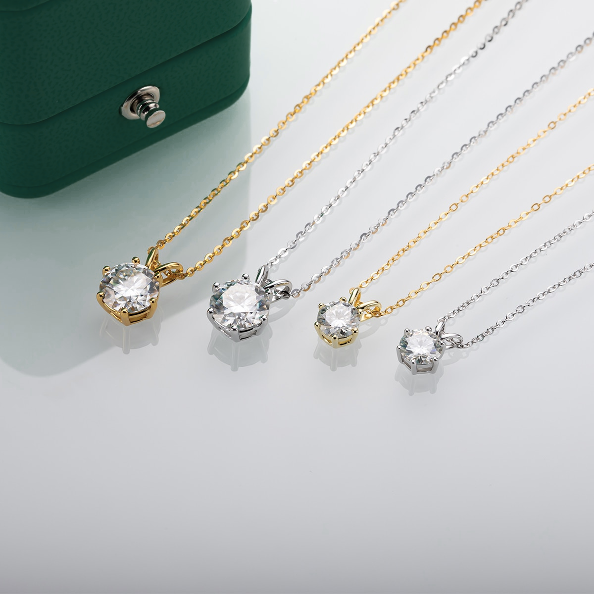 Colar Ponto de Luz 6 Garras Moissanite Colar