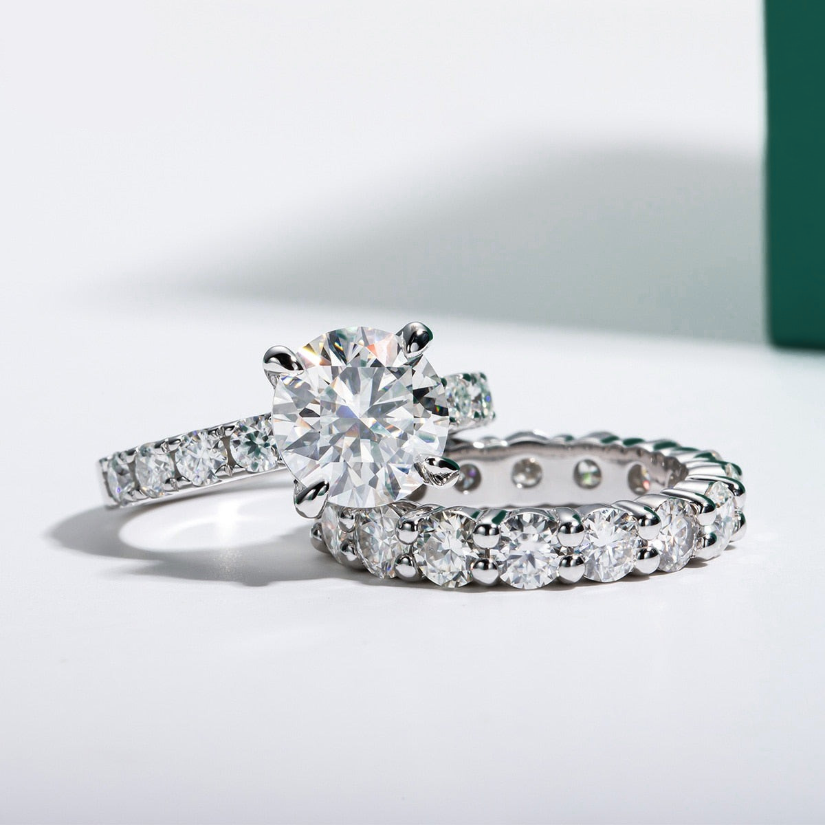 Conjunto Anel Jasmin e Aliança Wedding 9 Conjunto de Joias