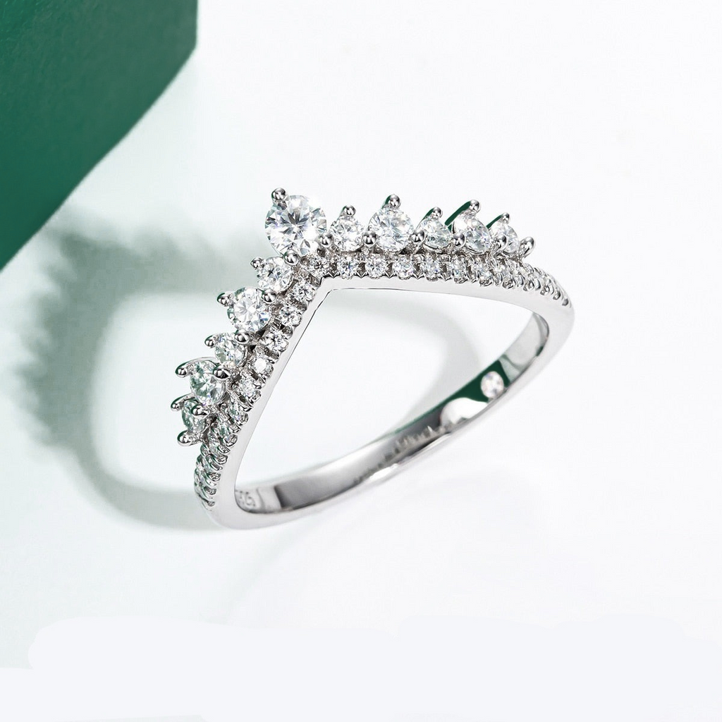 Meia Aliança Imperial Moissanite 11 / 1 unidade/prata Meia Aliança