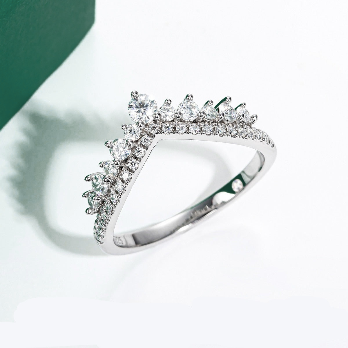 Meia Aliança Imperial Moissanite 11 / 1 unidade/prata Meia Aliança