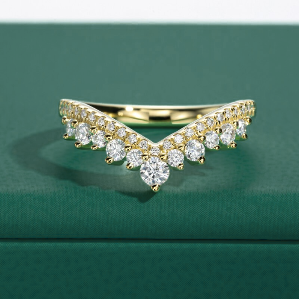 Meia Aliança Imperial Moissanite 11 / 1 unidade/ouro Meia Aliança