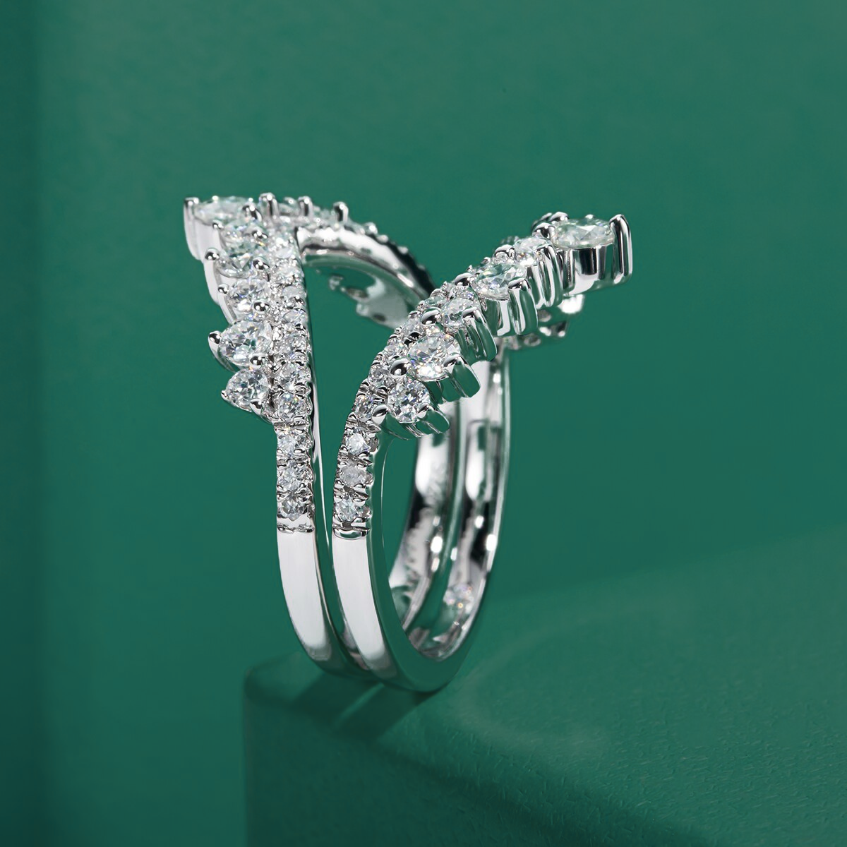 Meia Aliança Imperial Moissanite Meia Aliança