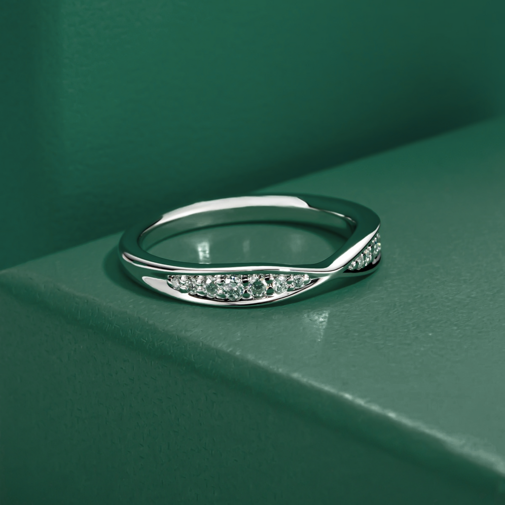 Meia Aliança Infinity Moissanite 11 Meia Aliança
