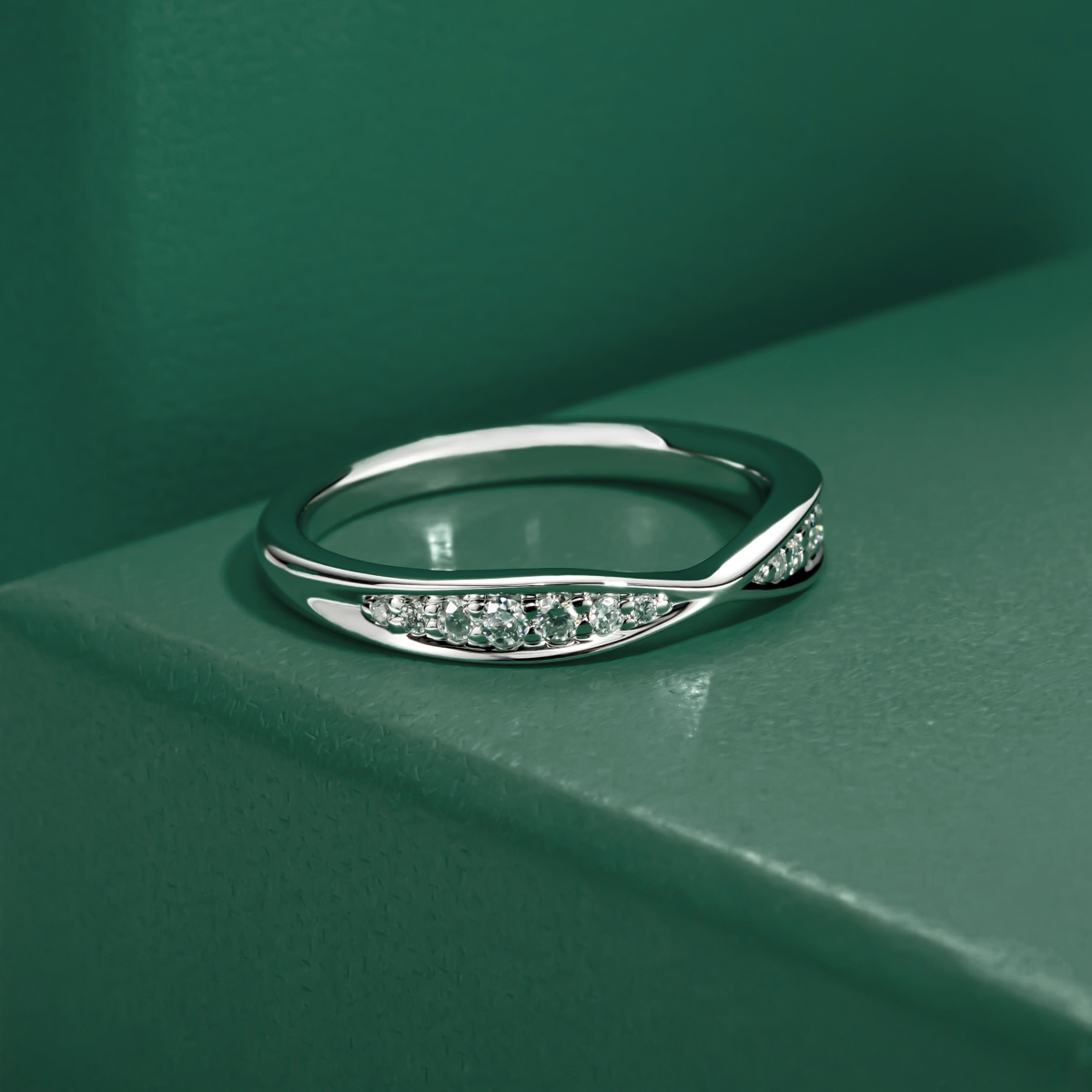 Meia Aliança Infinity Moissanite 11 Meia Aliança