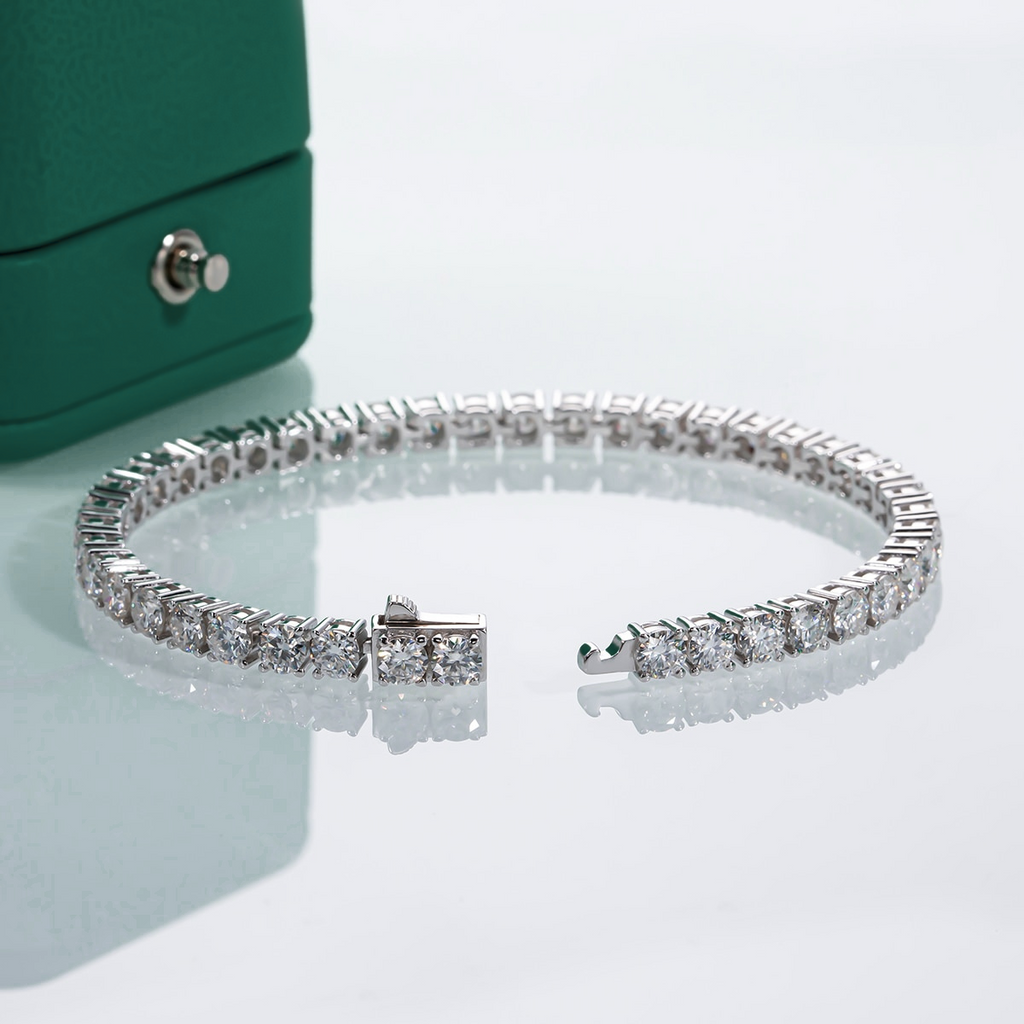 Pulseira Riviera 4.0mm Moissanite Pulseira