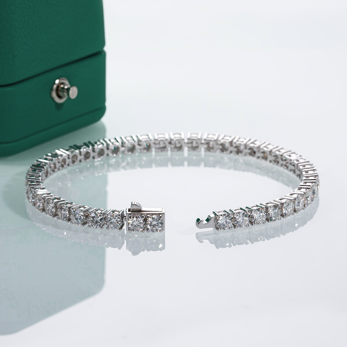Pulseira Riviera 4.0mm Moissanite Pulseira