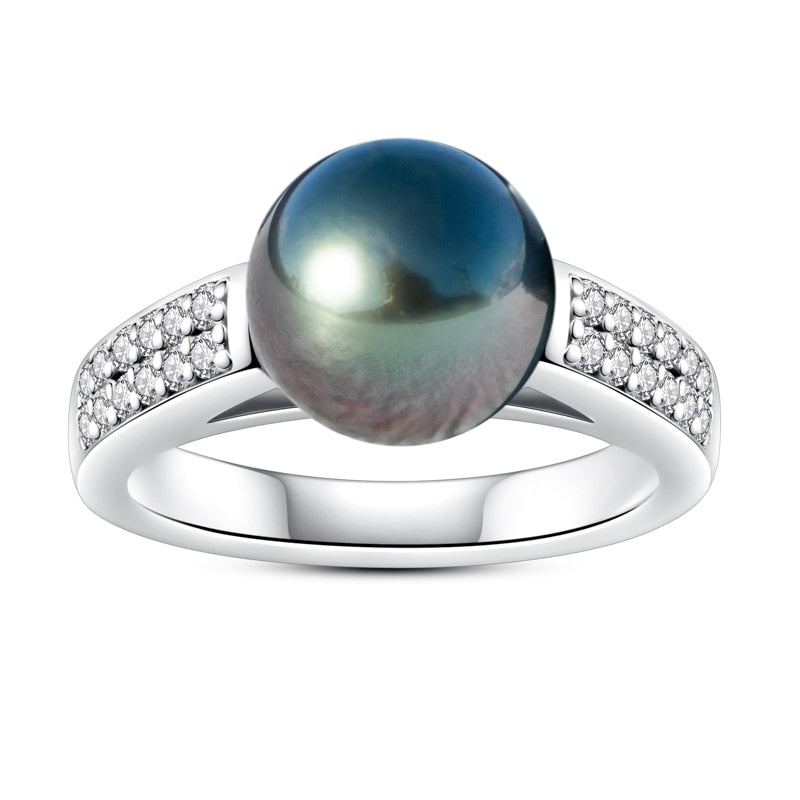 Anel Solitário Aurora Negra Moissanite Anel Solitário