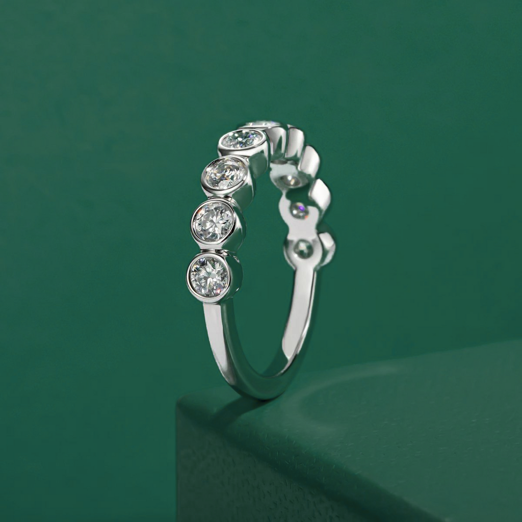 Meia Aliança Harmony Moissanite 11 Meia Aliança