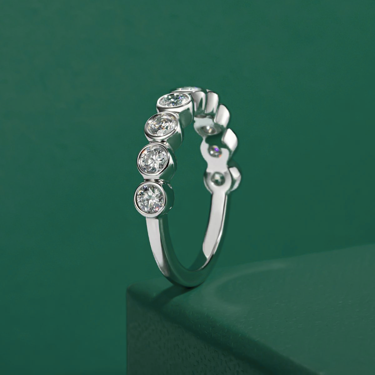 Meia Aliança Harmony Moissanite 11 Meia Aliança