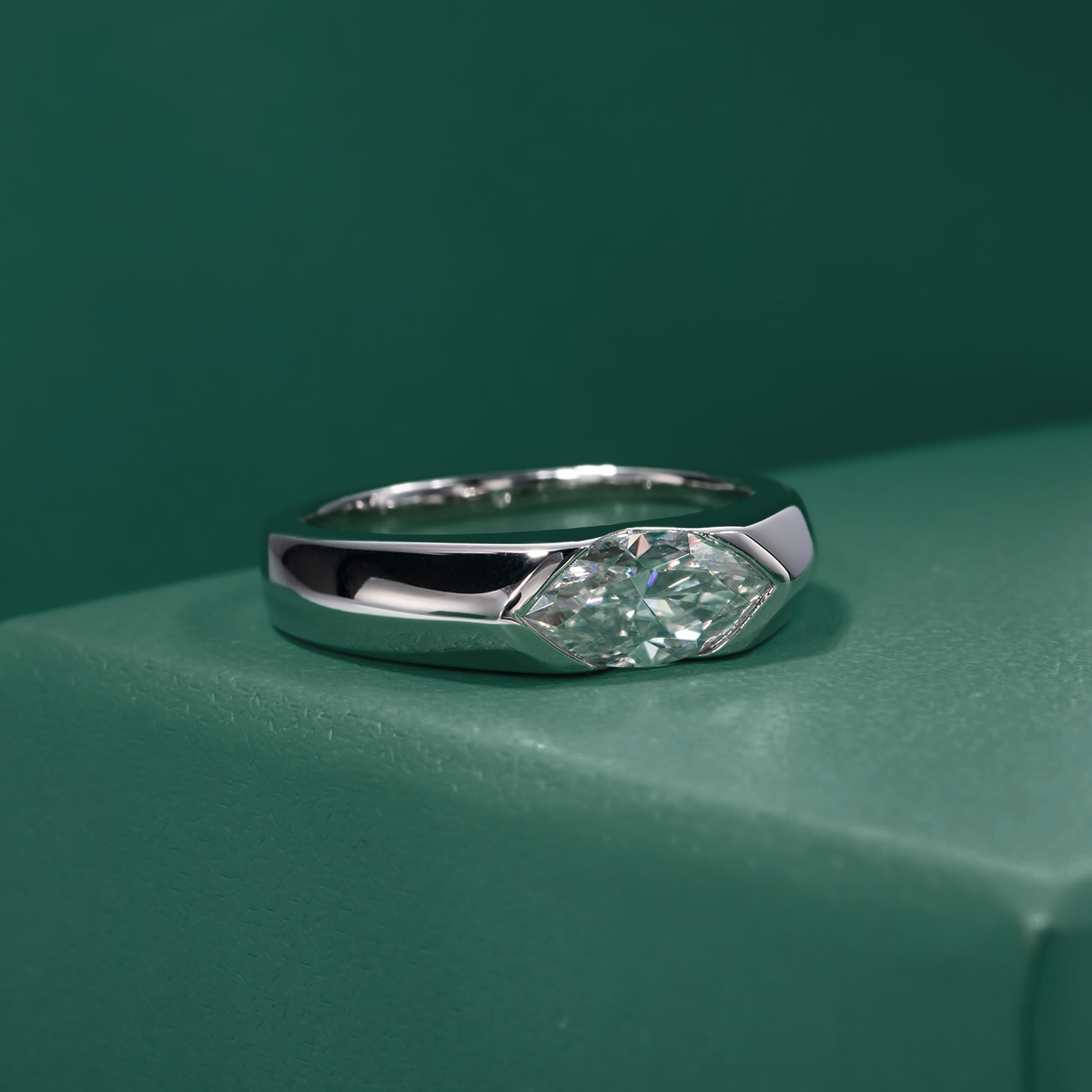 Anel Allure Marquesa Moissanite Anel Solitário