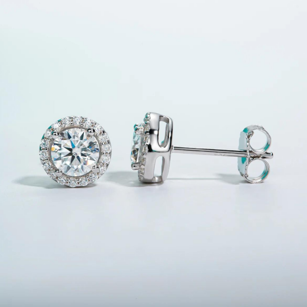 Brinco Round Moissanite Moissanite Brincos