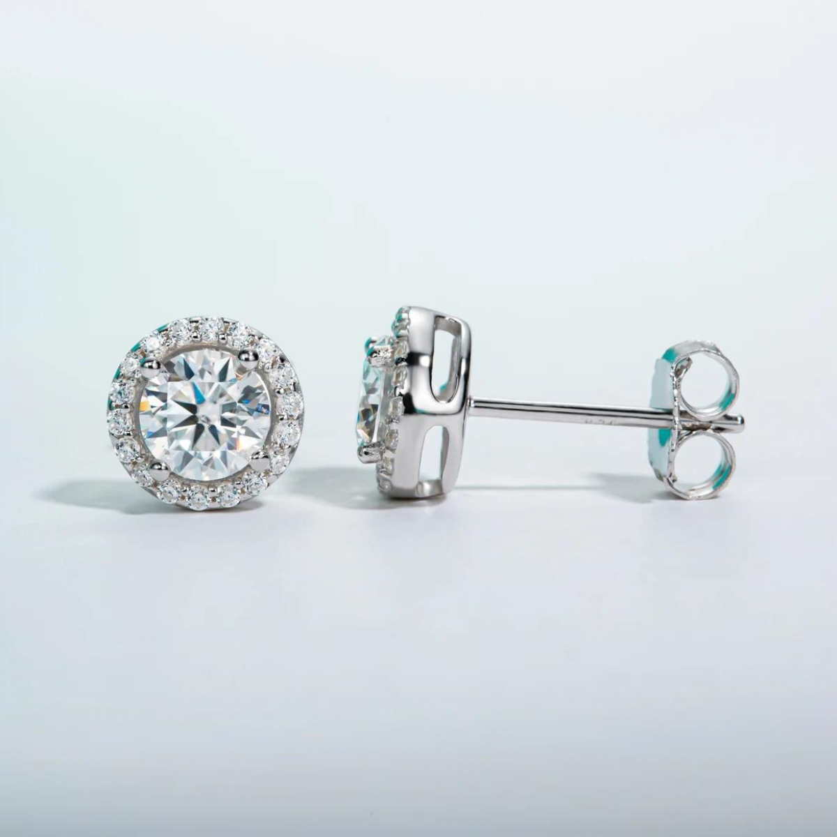Brinco Round Moissanite Moissanite Brincos
