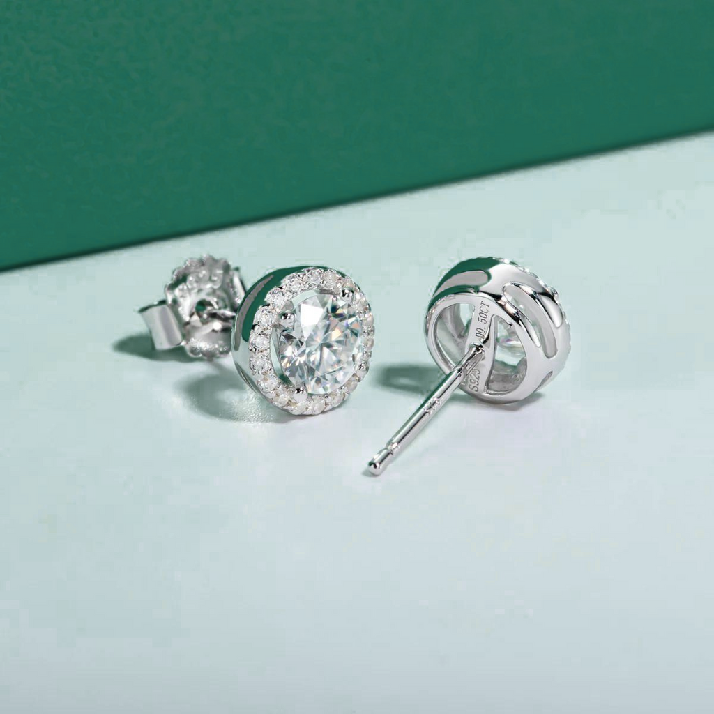 Brinco Round Moissanite Moissanite Brincos