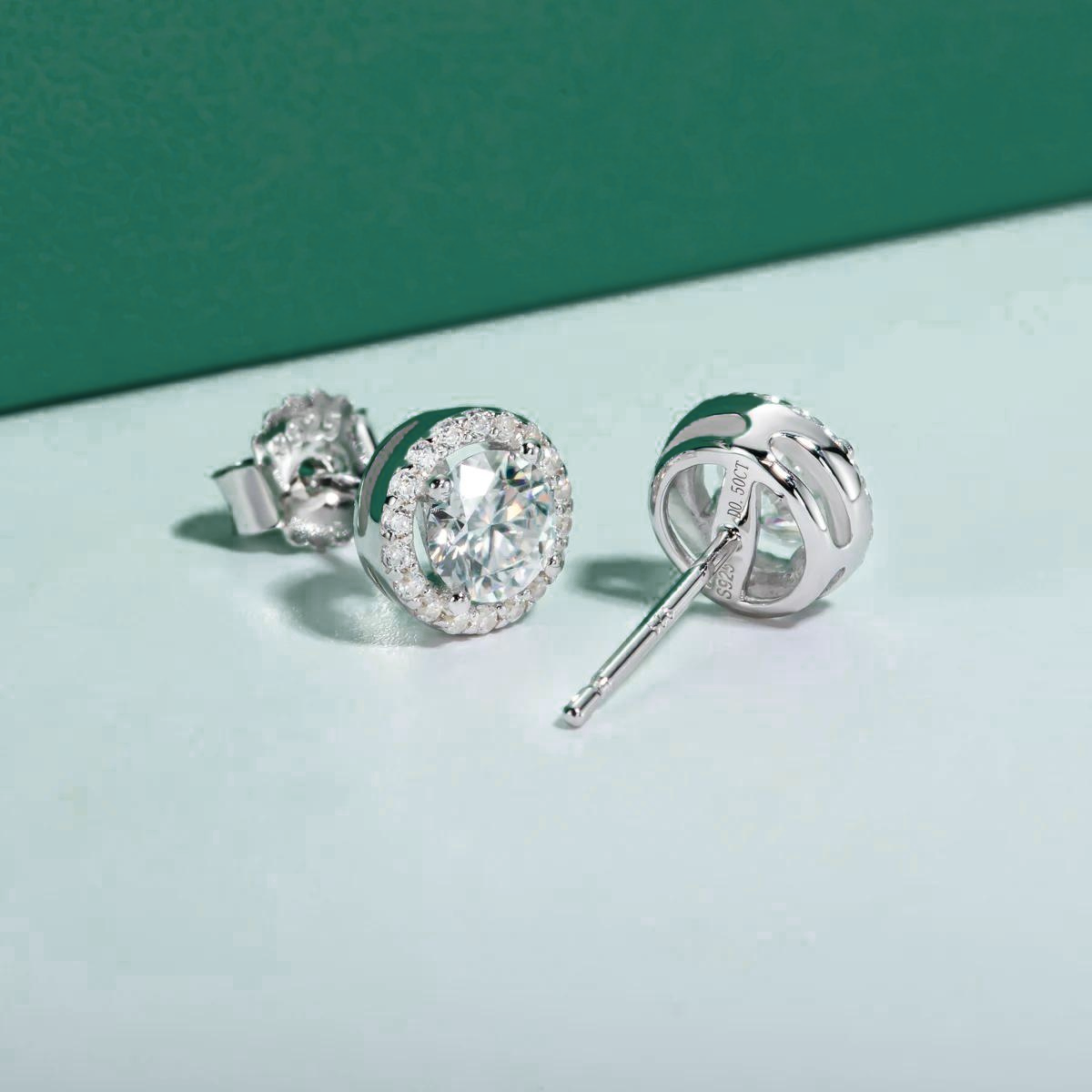 Brinco Round Moissanite Moissanite Brincos