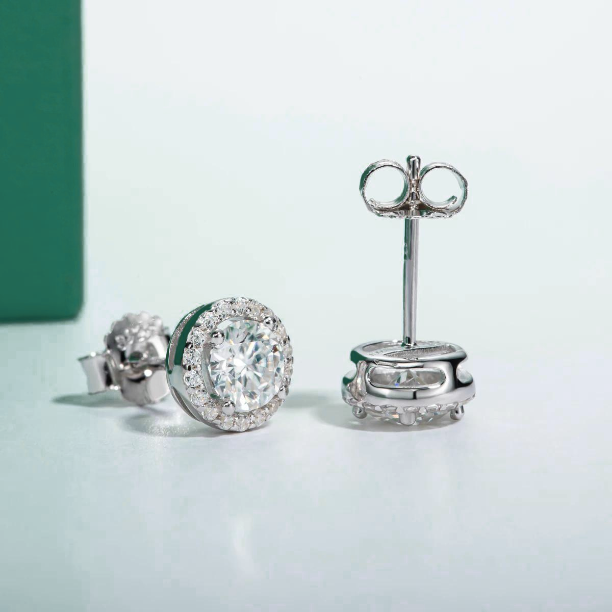 Brinco Round Moissanite Moissanite Brincos