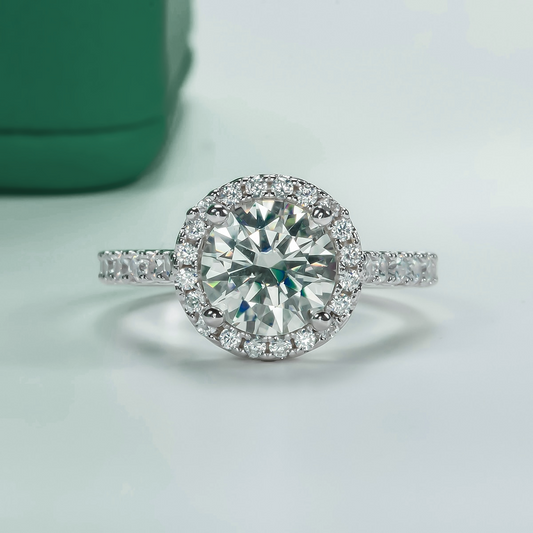 Anel Beatriz Halo Moissanite 11 Anel Solitário