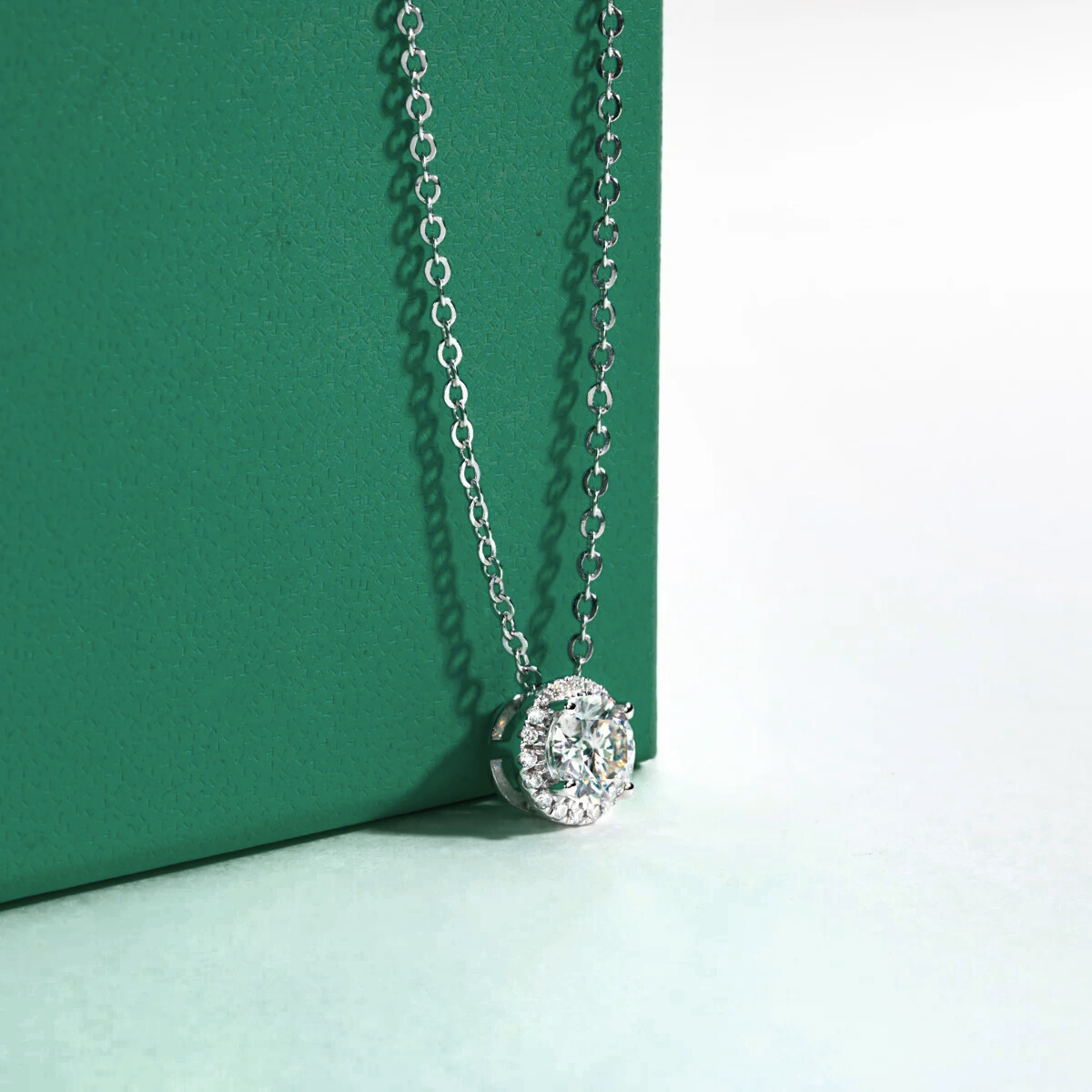 Colar Round Moissanite Moissanite Colar