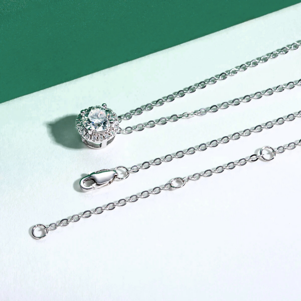 Colar Round Moissanite Moissanite Colar