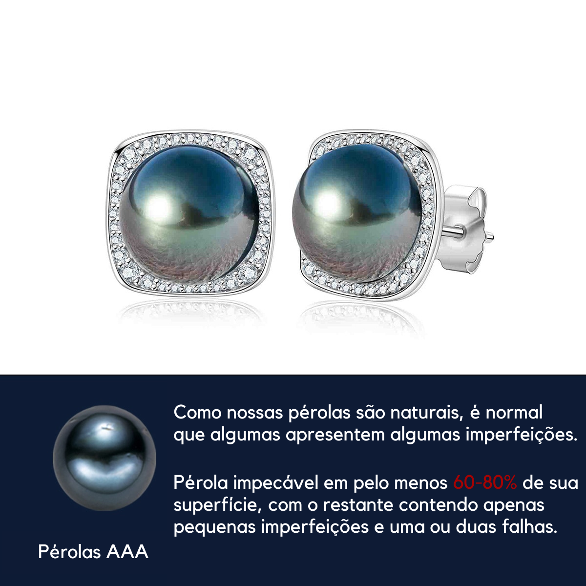Brinco Pérola Radiante Moissanite Brincos