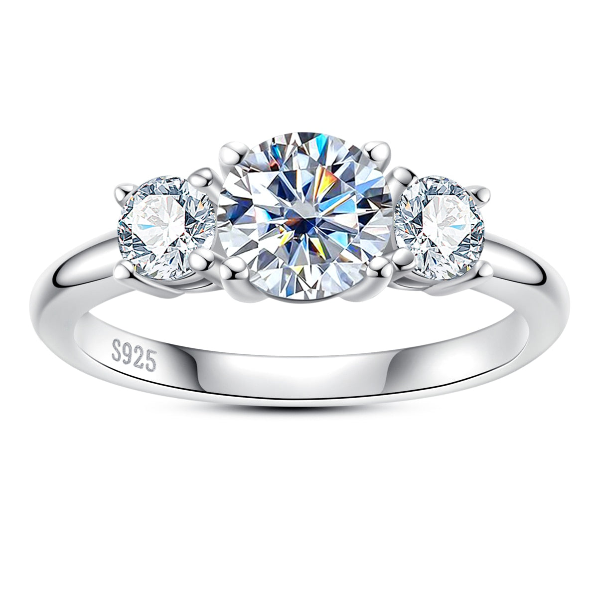 Anel Trio Moissanite