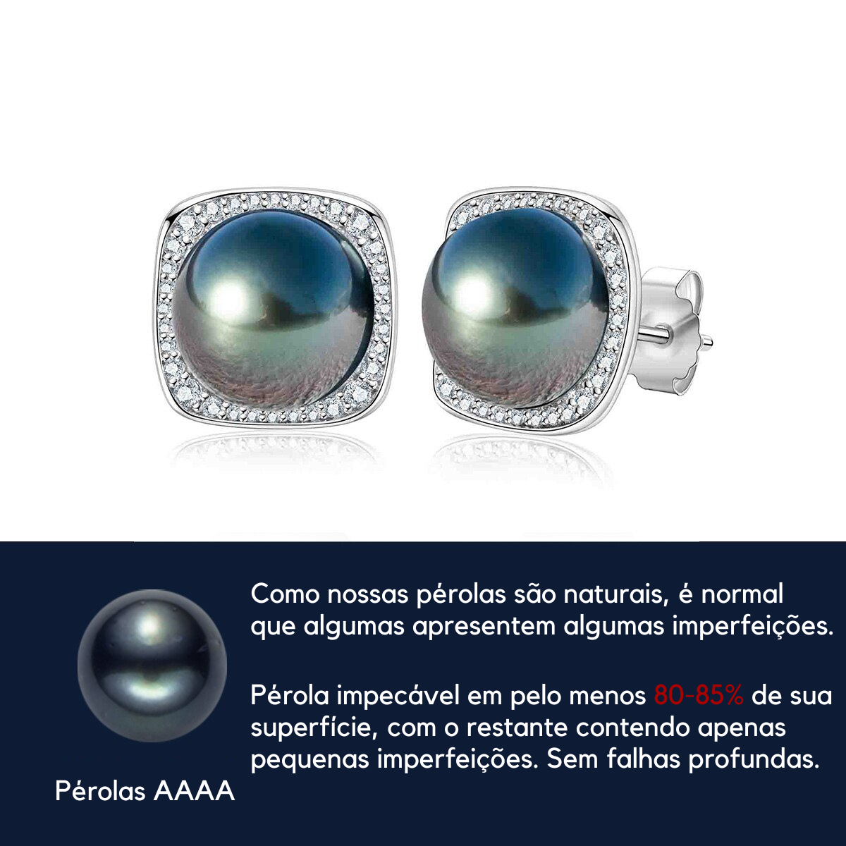 Brinco Pérola Radiante Moissanite Brincos