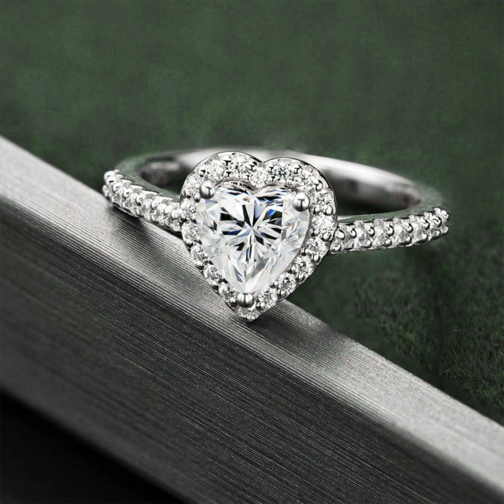 Anel Heart Moissanite 11 Anel Solitário