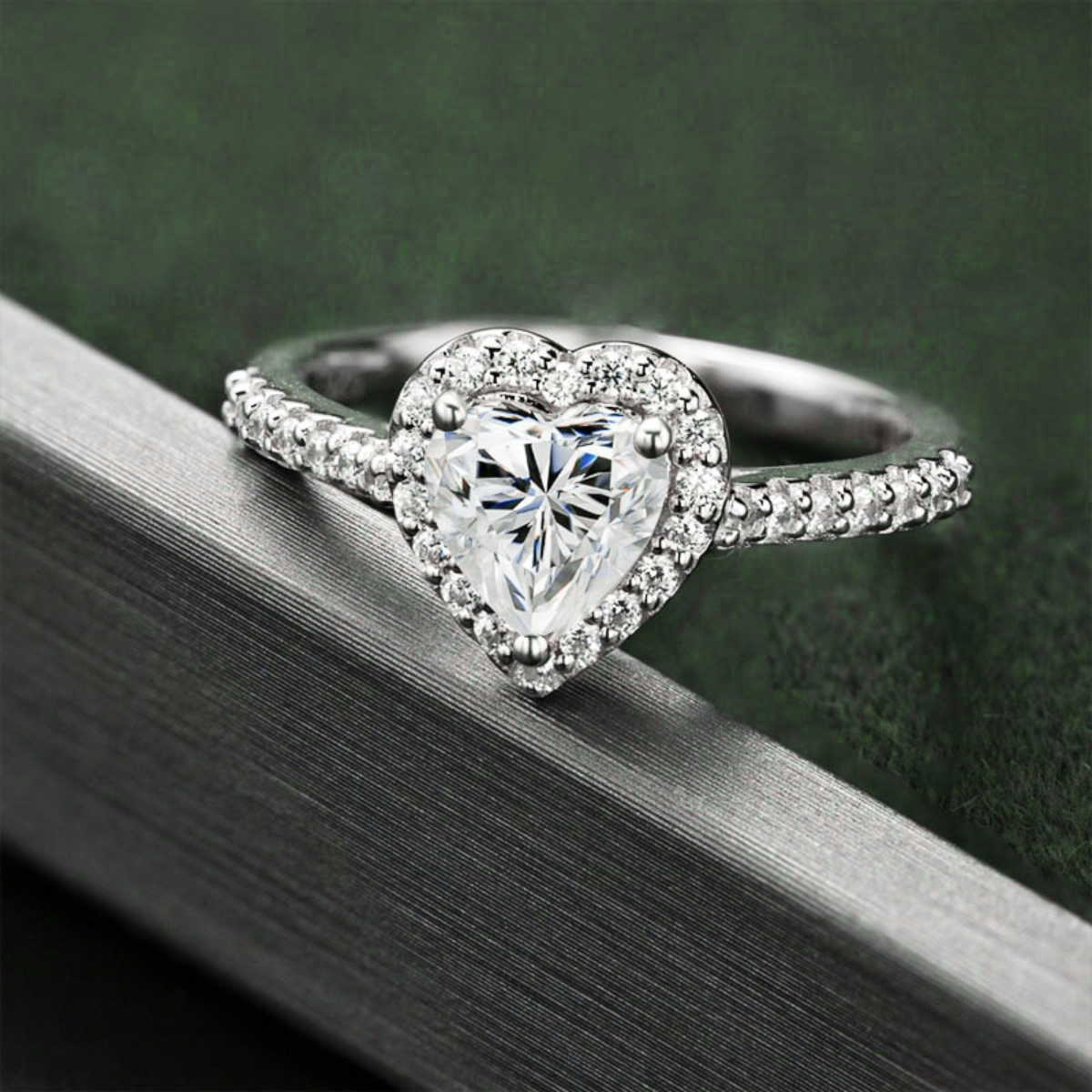 Anel Heart Moissanite 11 Anel Solitário