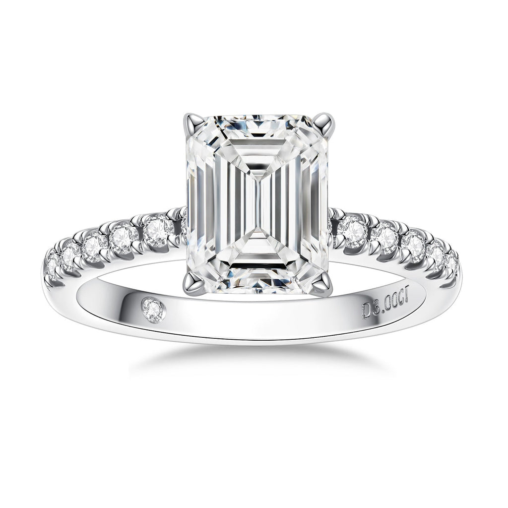 Anel Francis Esmeralda Moissanite Anel Solitário