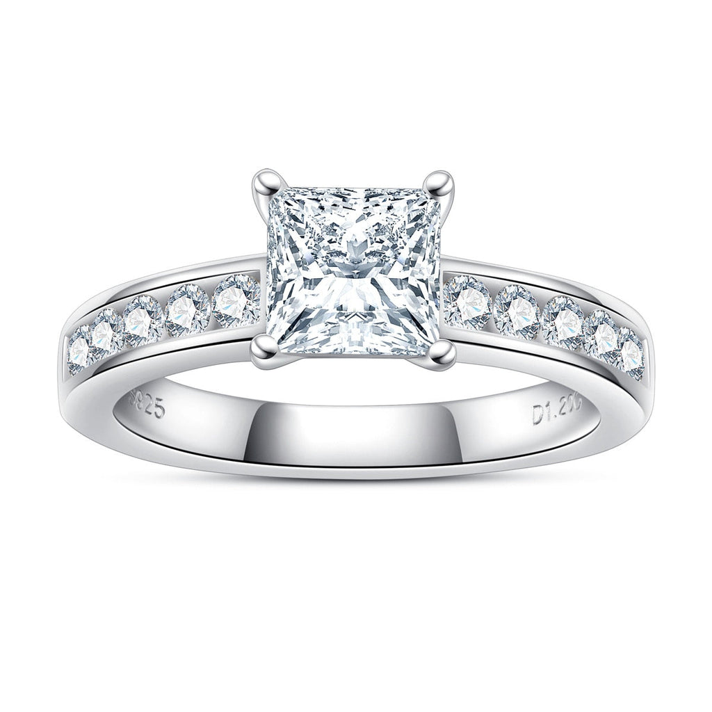 Anel Promise Princess Moissanite Anel Solitário