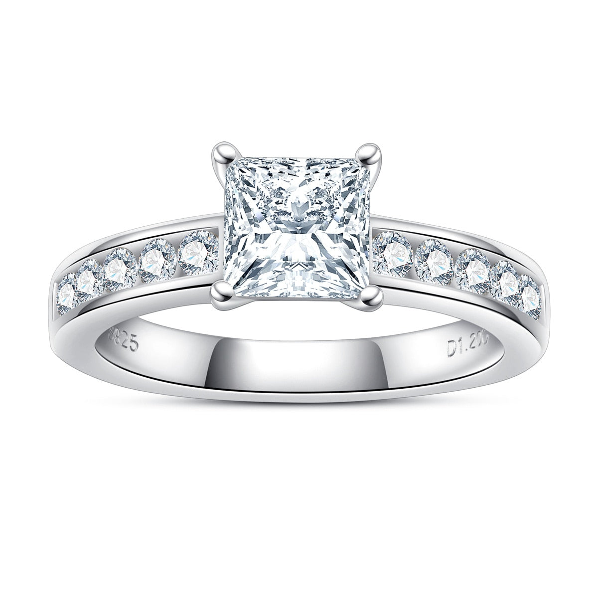 Anel Promise Princess Moissanite Anel Solitário