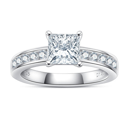 Anel Promise Princess Moissanite