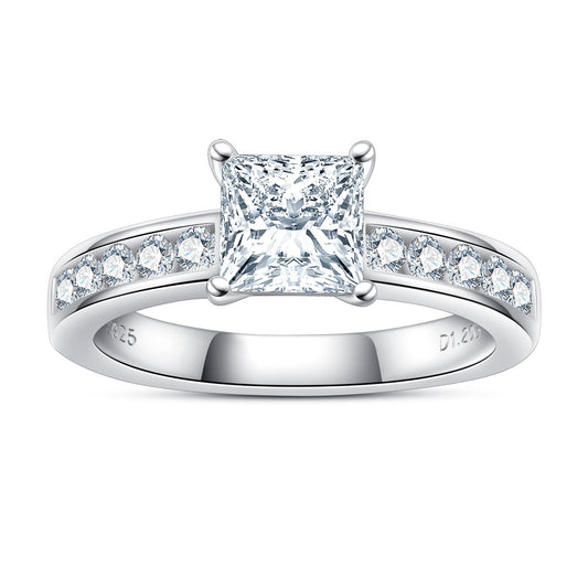 Anel Promise Princess Moissanite