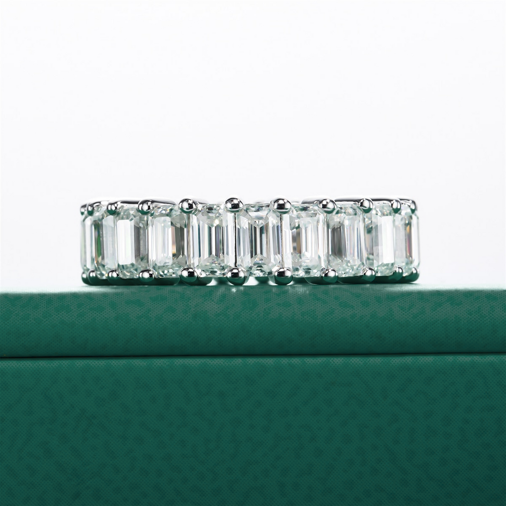 Aliança Esmeralda Moissanite Aliança