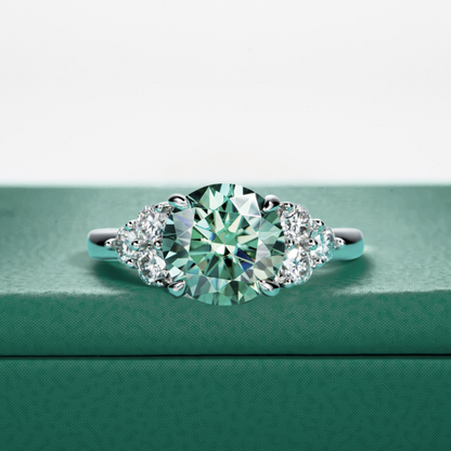 Anel Luxury Green Moissanite