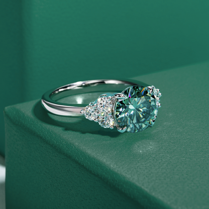 Anel Luxury Green Moissanite