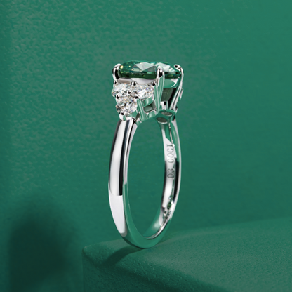 Anel Luxury Green Moissanite