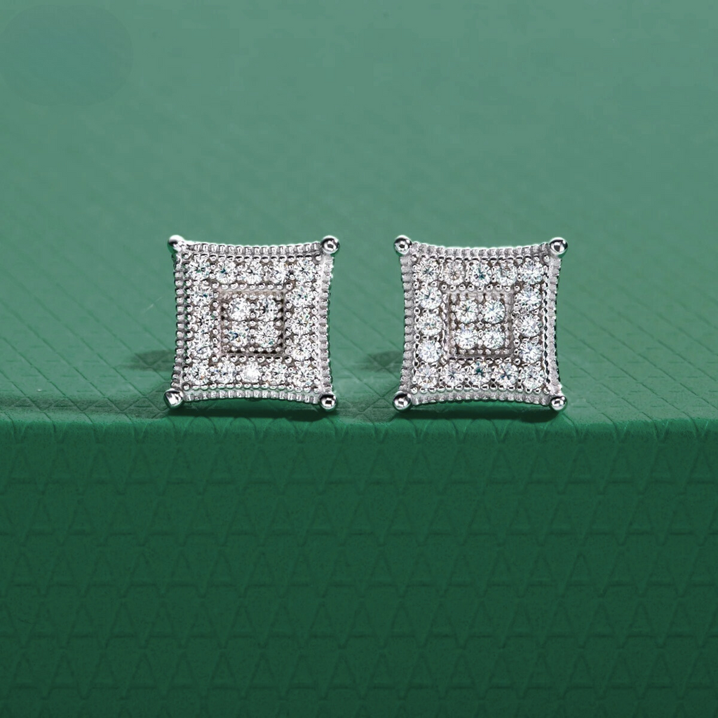 Brinco Quadrille Moissanite Moissanite Brincos