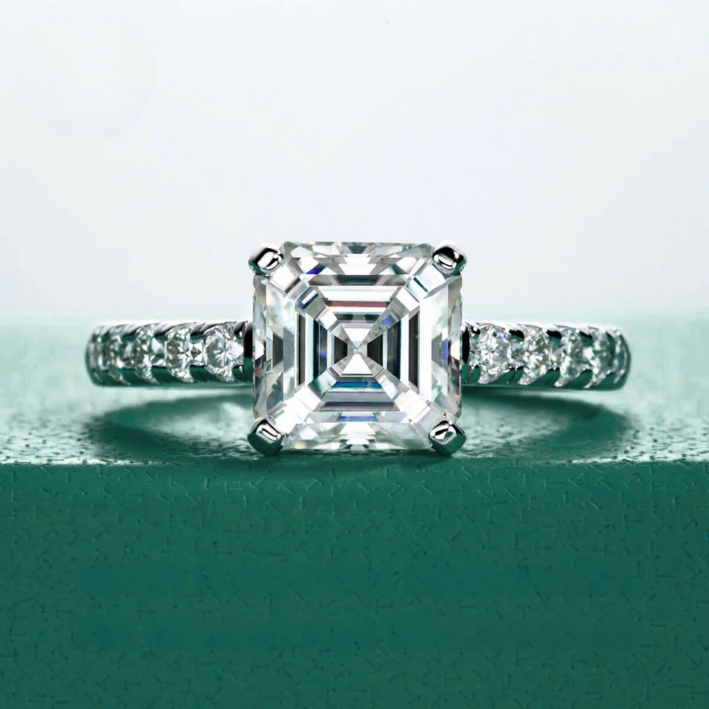 Anel Promise Asscher Moissanite