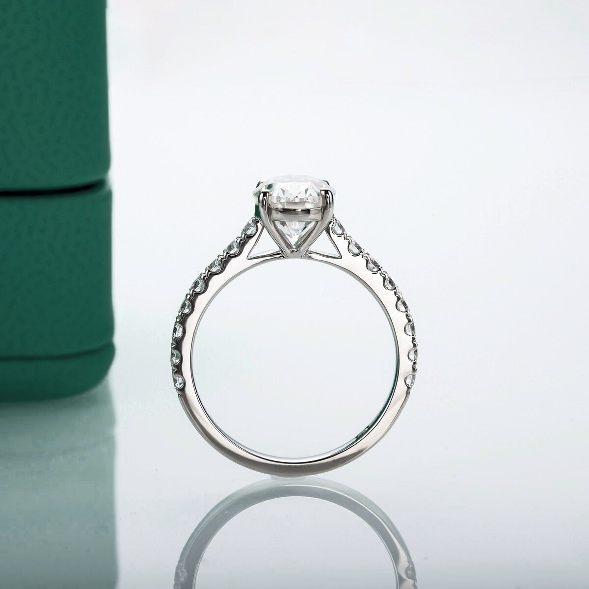 Anel Oval Moissanite Anel Solitário
