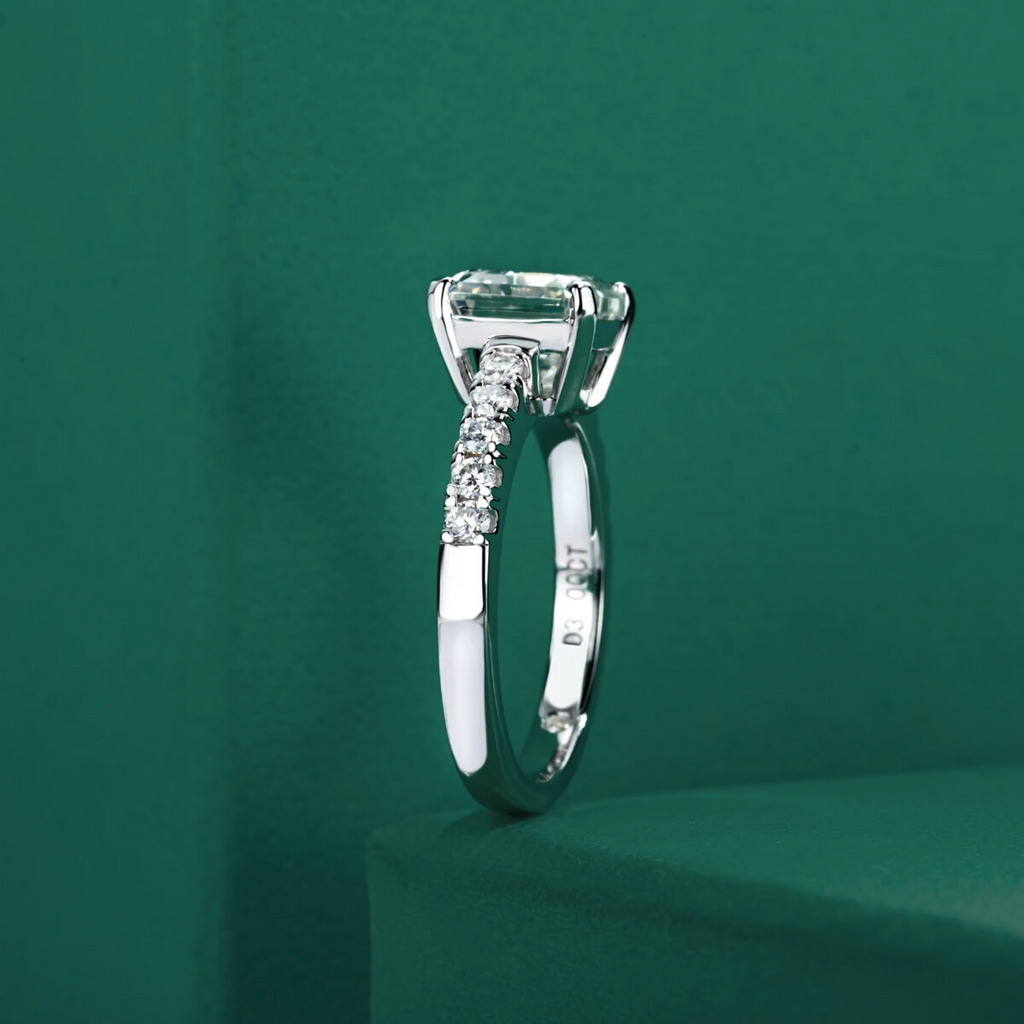 Anel Promise Asscher Moissanite