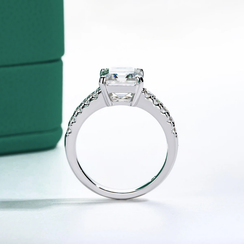 Anel Promise Asscher Moissanite
